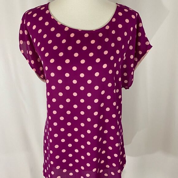 NWOT Metaphor Polka Dot Short Sleeve Top - Picture 1 of 5